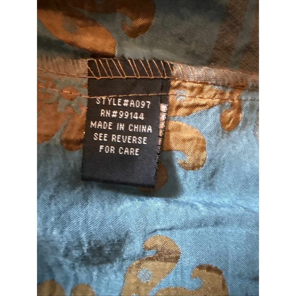 Lapis Strapless Midi Dress Convertible Skirt One Size Copper & Teal Artsy Boho - Picture 8 of 9